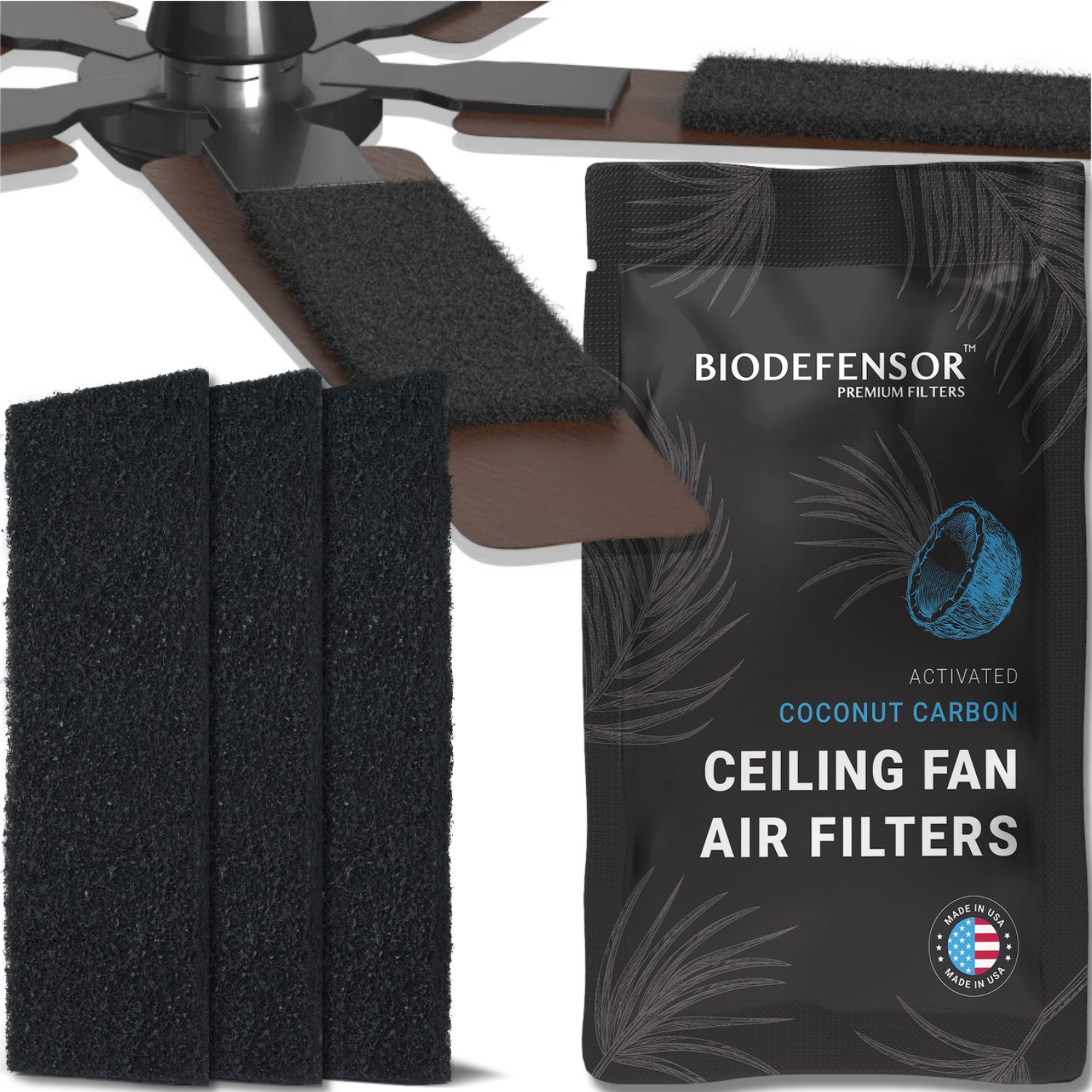 Biodefensor Ceiling Fan Filters, Premium Granular Activated Coconut Sh –  Biodefensor Filters