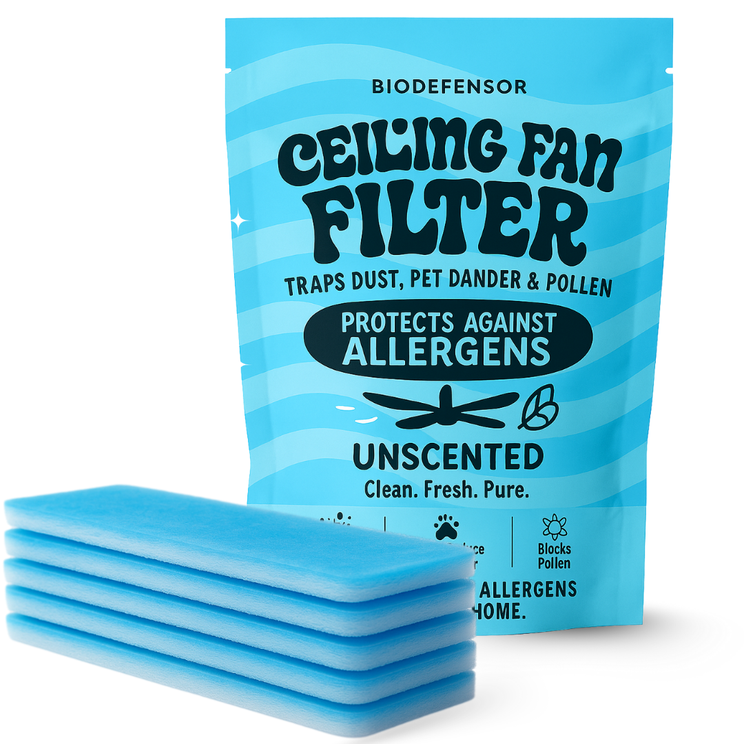Biodefensor Ceiling Fan Filters – Dust-Lock for Dust, Dander, Pollen (5-Pack)